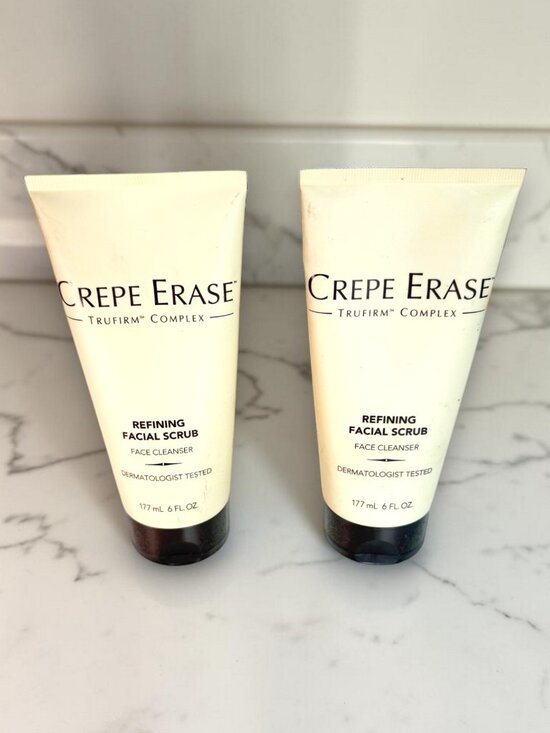 Crepe Erase Other - (2) CREPE ERASE Advanced Refining Facial Scrub Trufirm Fragrance Free Sealed 6oz